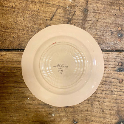 Pattern: French Vintage Pink Dessert Plate – Digoin Sarreguemines – Curiosité Göteborg | Fransk vintageinredning från Curiosité