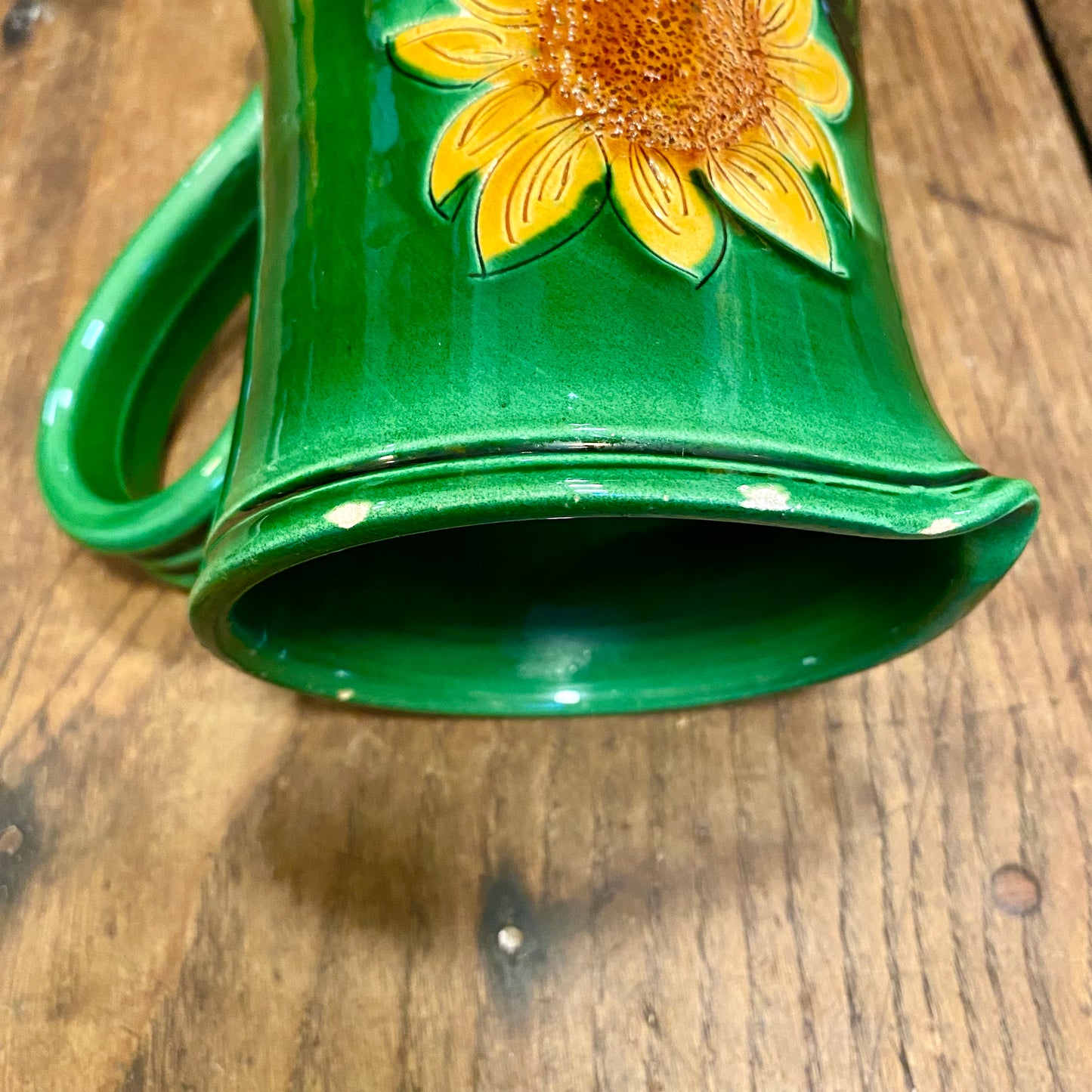 Green sunflower pitcher - Vallauris