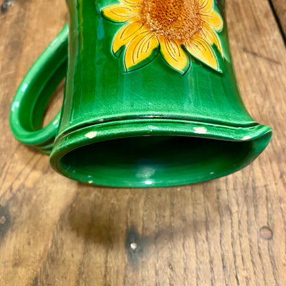 Green sunflower pitcher - Vallauris