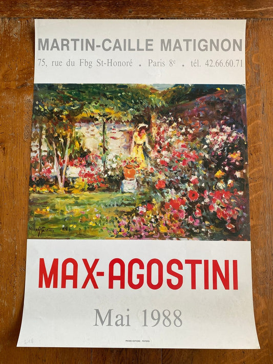 Pattern: Max Agostini exhibition poster, Paris 1988 – Curiosité Göteborg | Fransk vintageinredning från Curiosité