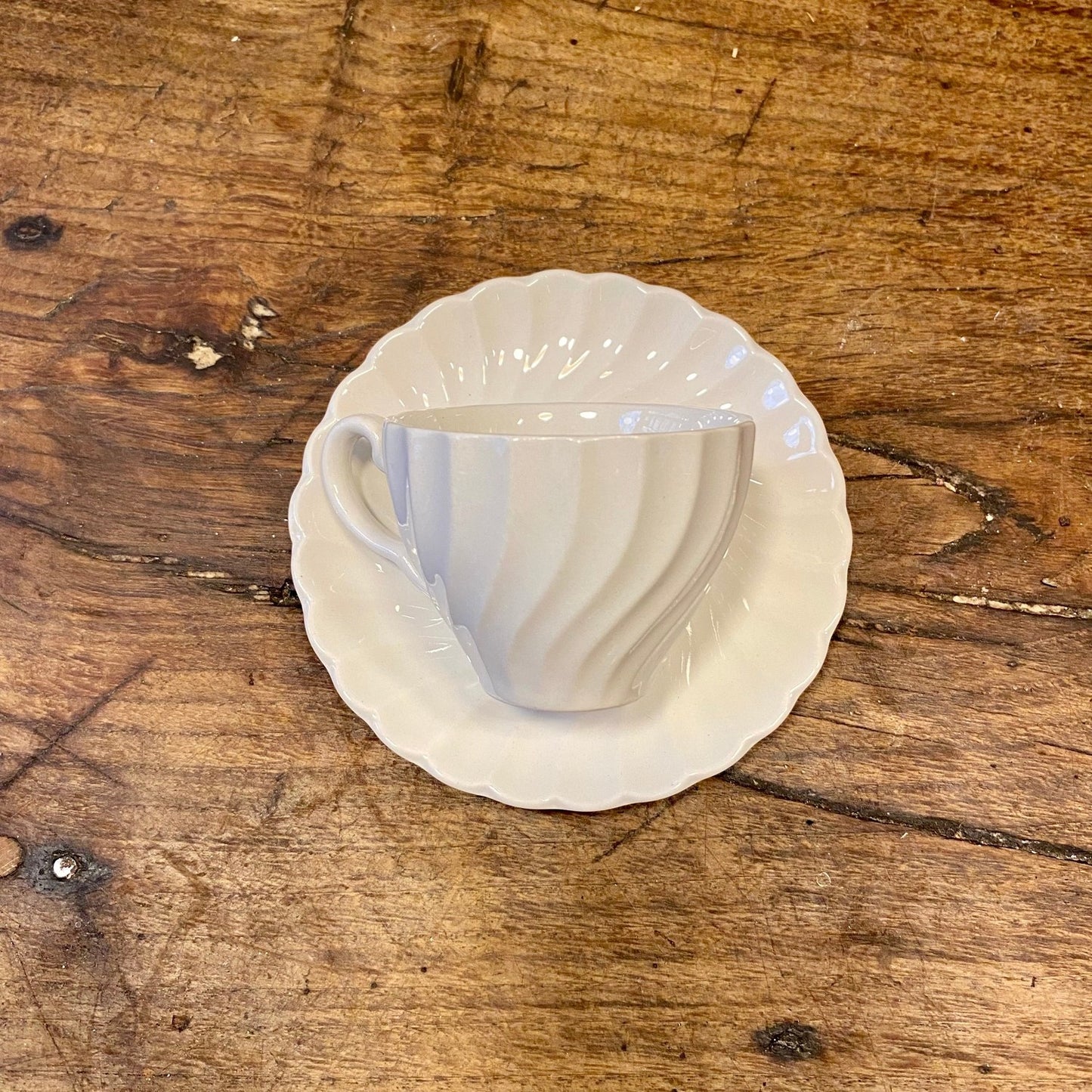 Vintage English White Espresso Cup & Saucer