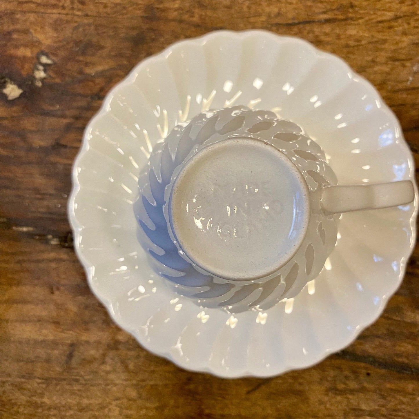 Vintage English White Espresso Cup & Saucer