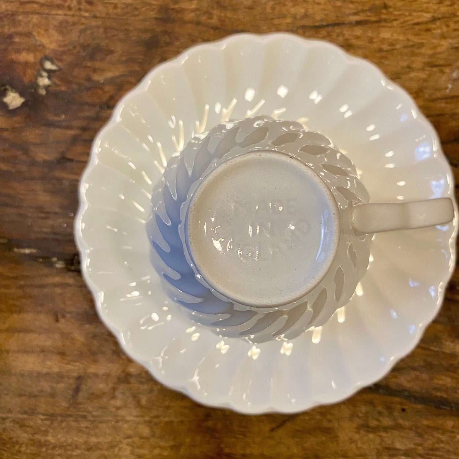 Vintage English White Espresso Cup & Saucer