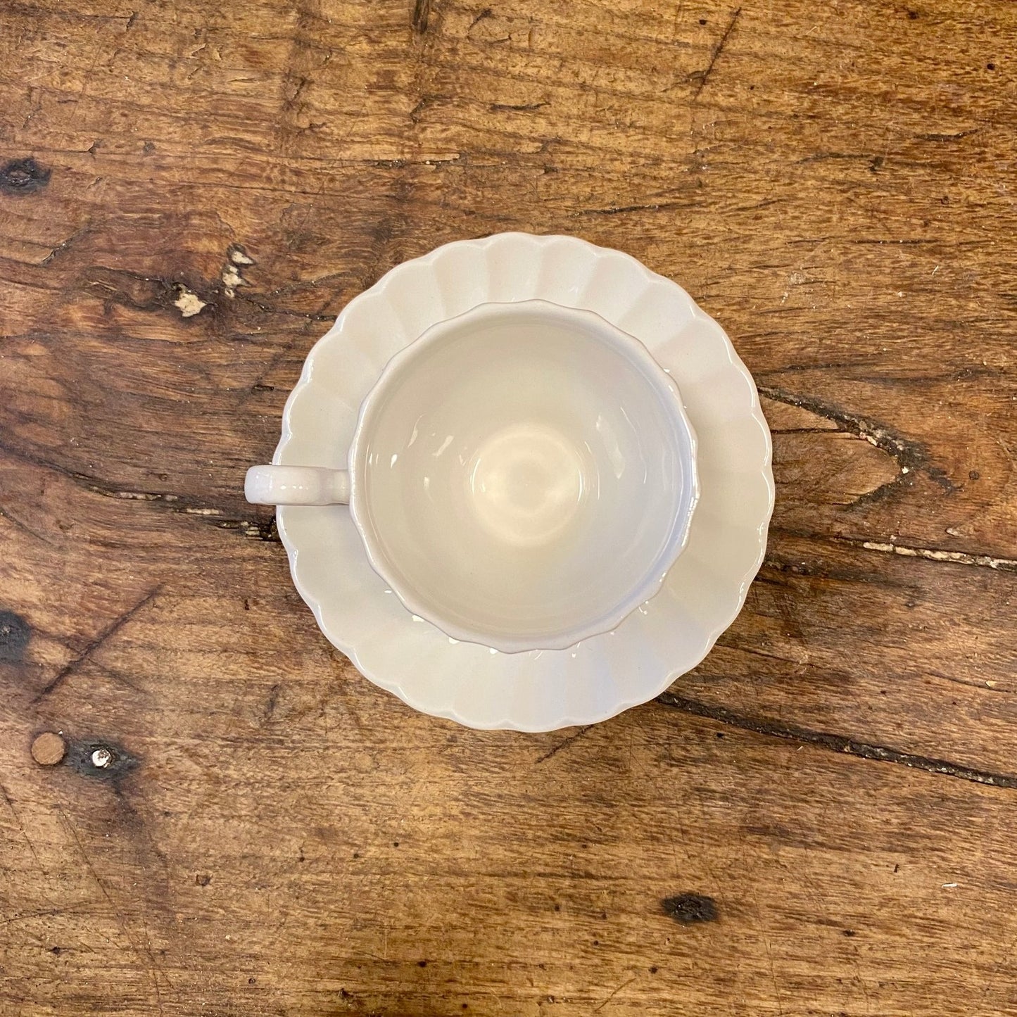 Vintage English White Espresso Cup & Saucer