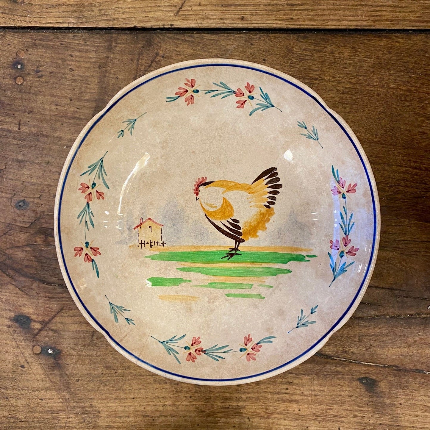 Pattern: Vintage French Faïence Pedestal Dish – Sarreguemines – Curiosité Göteborg | Fransk vintageinredning från Curiosité