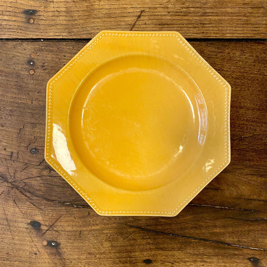 Pattern: Vintage French Octagonal Plate – Yellow Glaze – Curiosité Göteborg | Fransk vintageinredning från Curiosité