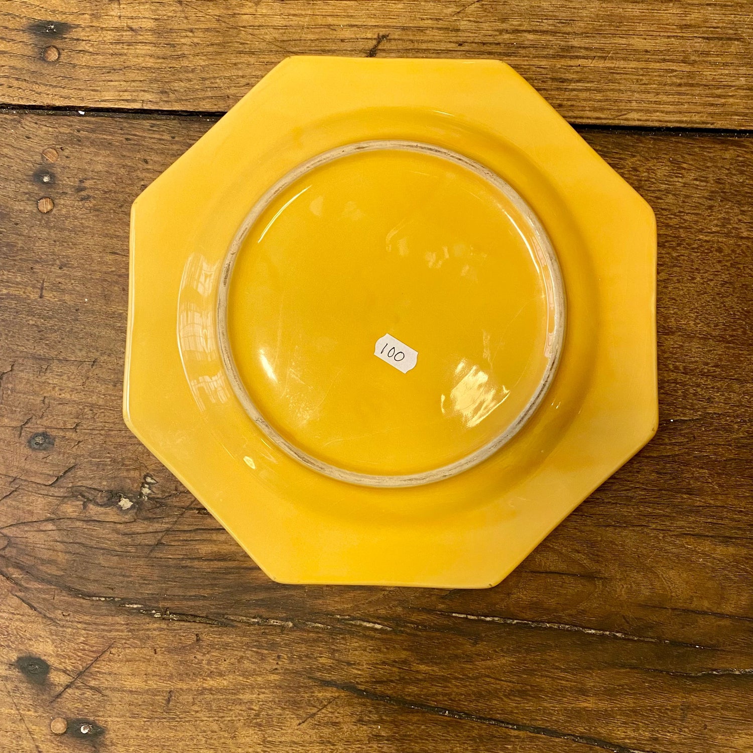 Pattern: Vintage French Octagonal Plate – Yellow Glaze – Curiosité Göteborg | Fransk vintageinredning från Curiosité