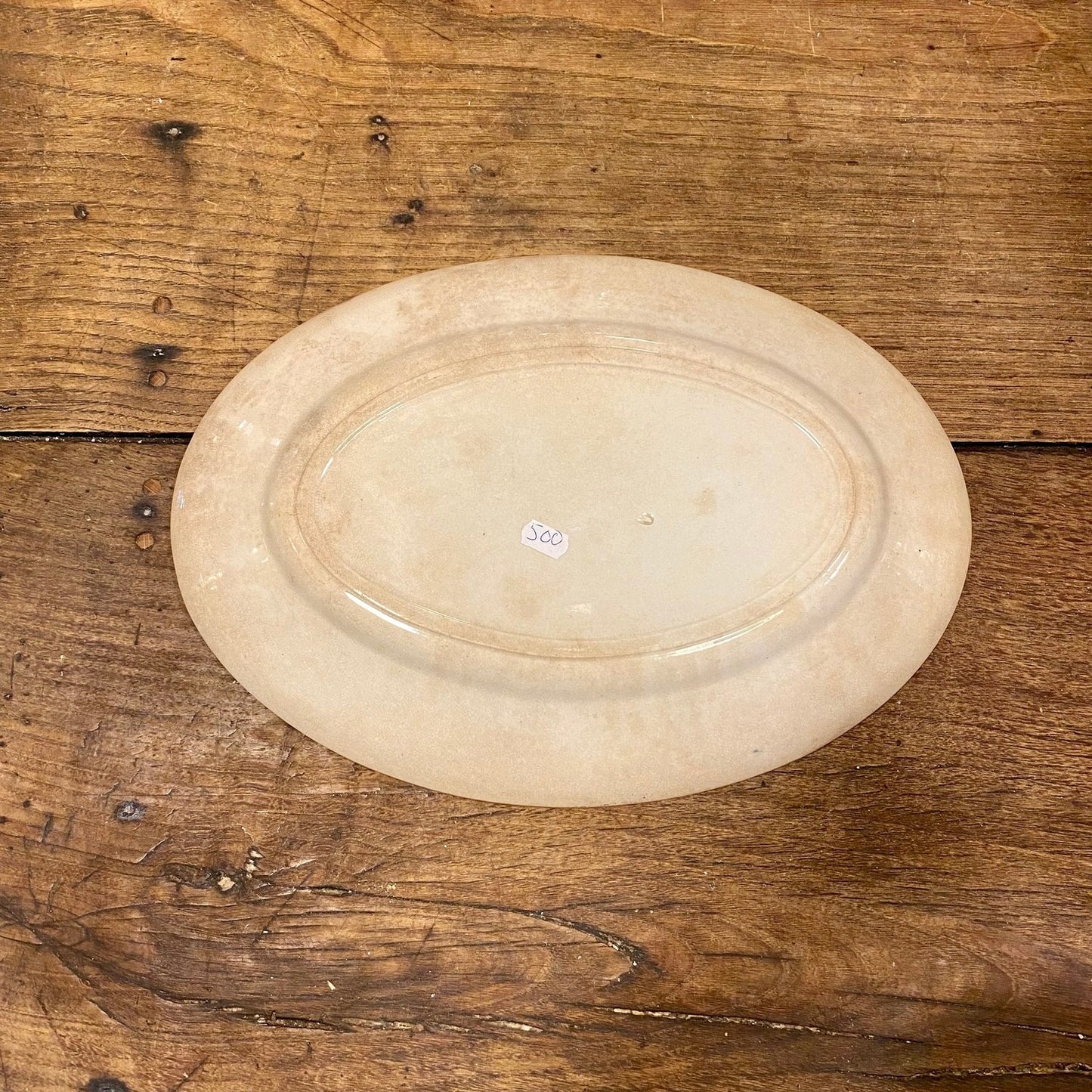 Vintage French Oval Platter – Blue Transferware