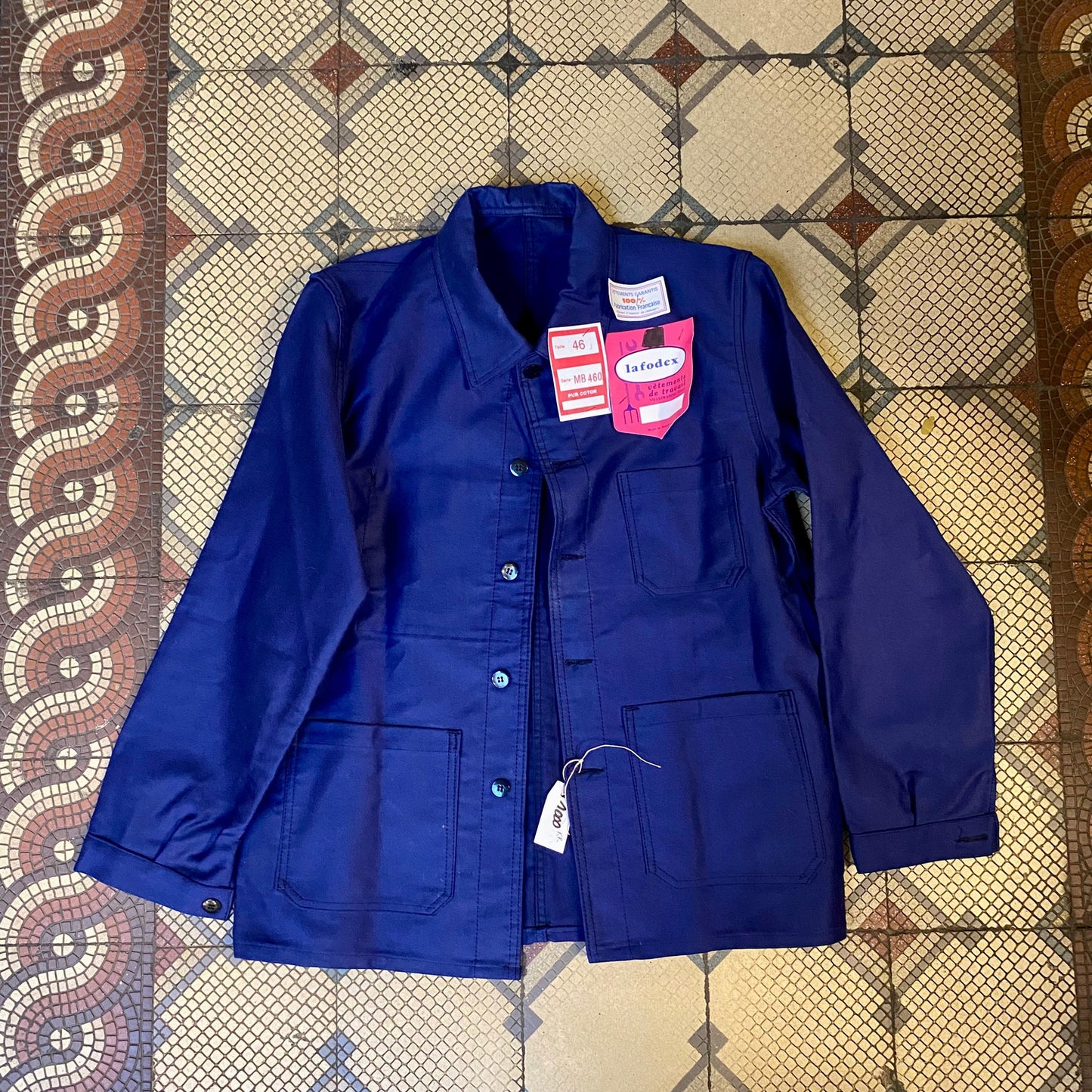 Pattern: Vintage French Work Jacket “Bleu de Travail” – Lafodex, Villefranche – Curiosité Göteborg | Fransk vintageinredning från Curiosité