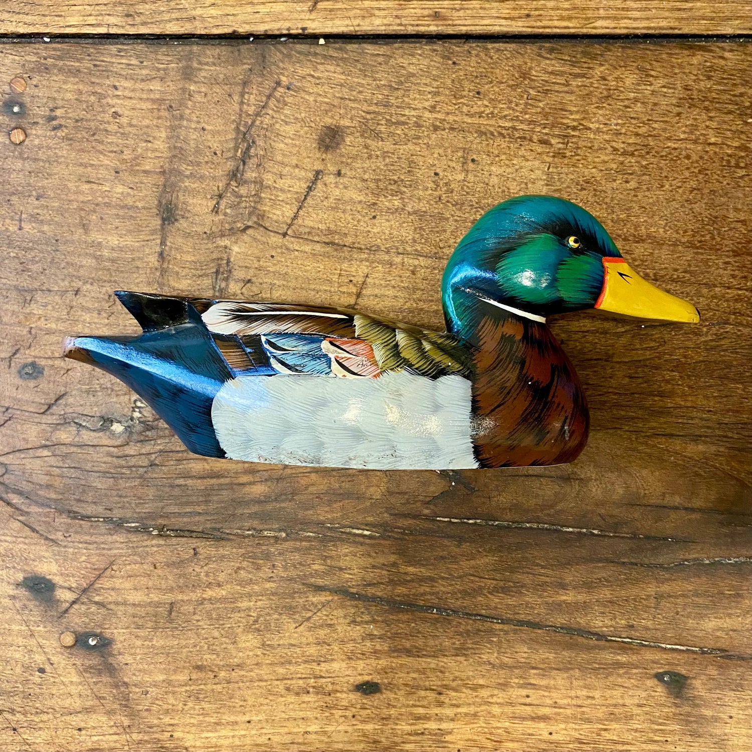 Pattern: Vintage Hand-Painted Wooden Duck – France – Curiosité Göteborg | Fransk vintageinredning från Curiosité
