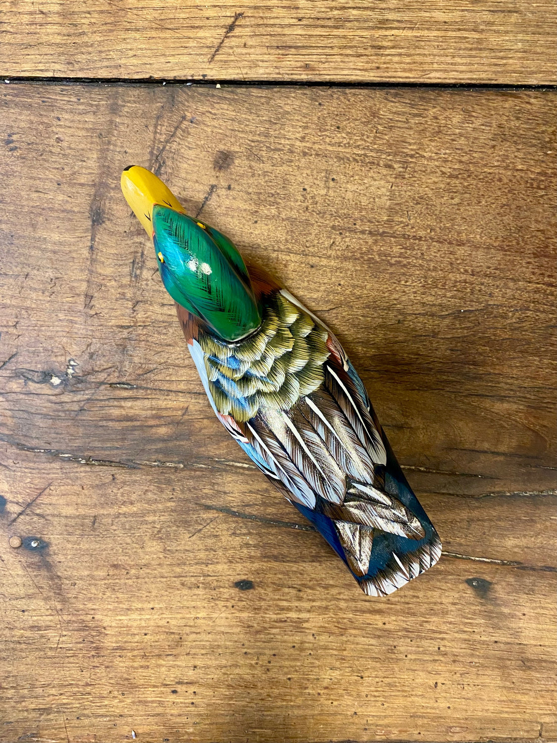 Pattern: Vintage Hand-Painted Wooden Duck – France – Curiosité Göteborg | Fransk vintageinredning från Curiosité
