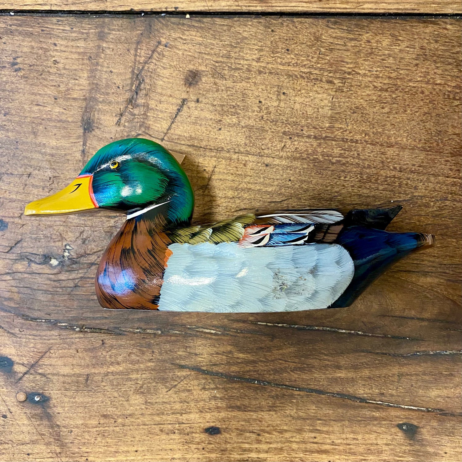 Pattern: Vintage Hand-Painted Wooden Duck – France – Curiosité Göteborg | Fransk vintageinredning från Curiosité