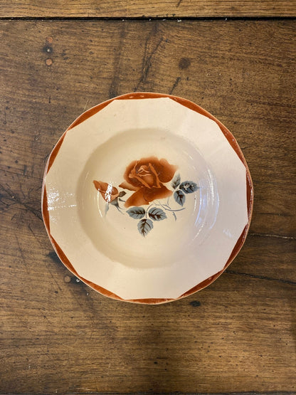 Pattern: Vintage Sarreguemines Soup Bowl – “Rose” Floral Design – Curiosité Göteborg | Fransk vintageinredning från Curiosité