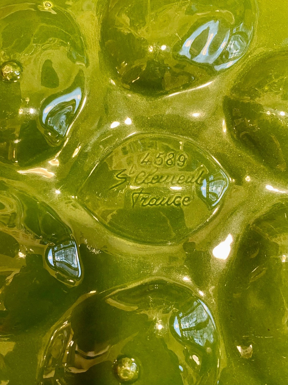 Pattern: Vintage St-Clément Oyster Plate Green Glaze – Curiosité Göteborg | Fransk vintageinredning från Curiosité